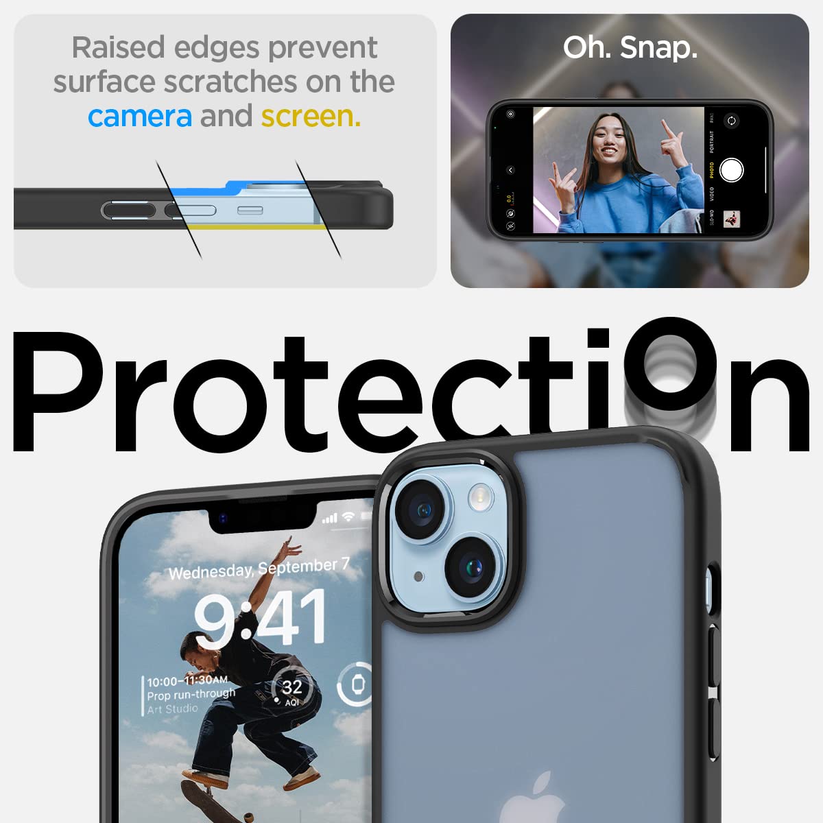 Spigen Ultra Hybrid Cover Compatible with iPhone 14 (Navy Blue)