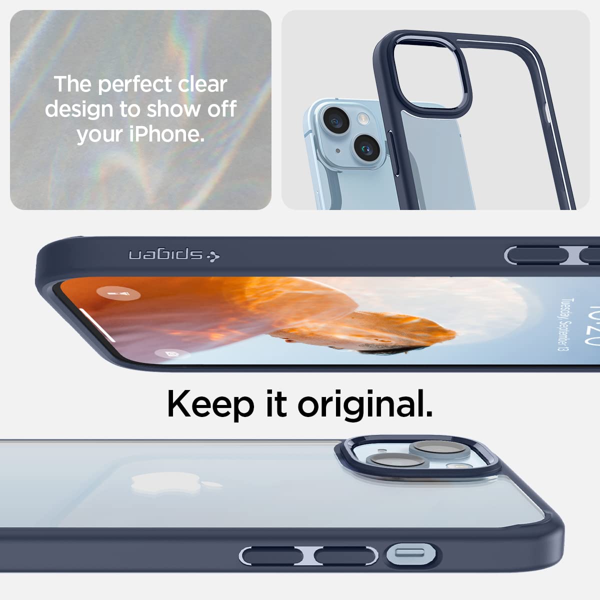 Spigen Ultra Hybrid Cover Compatible with iPhone 14 (Navy Blue)