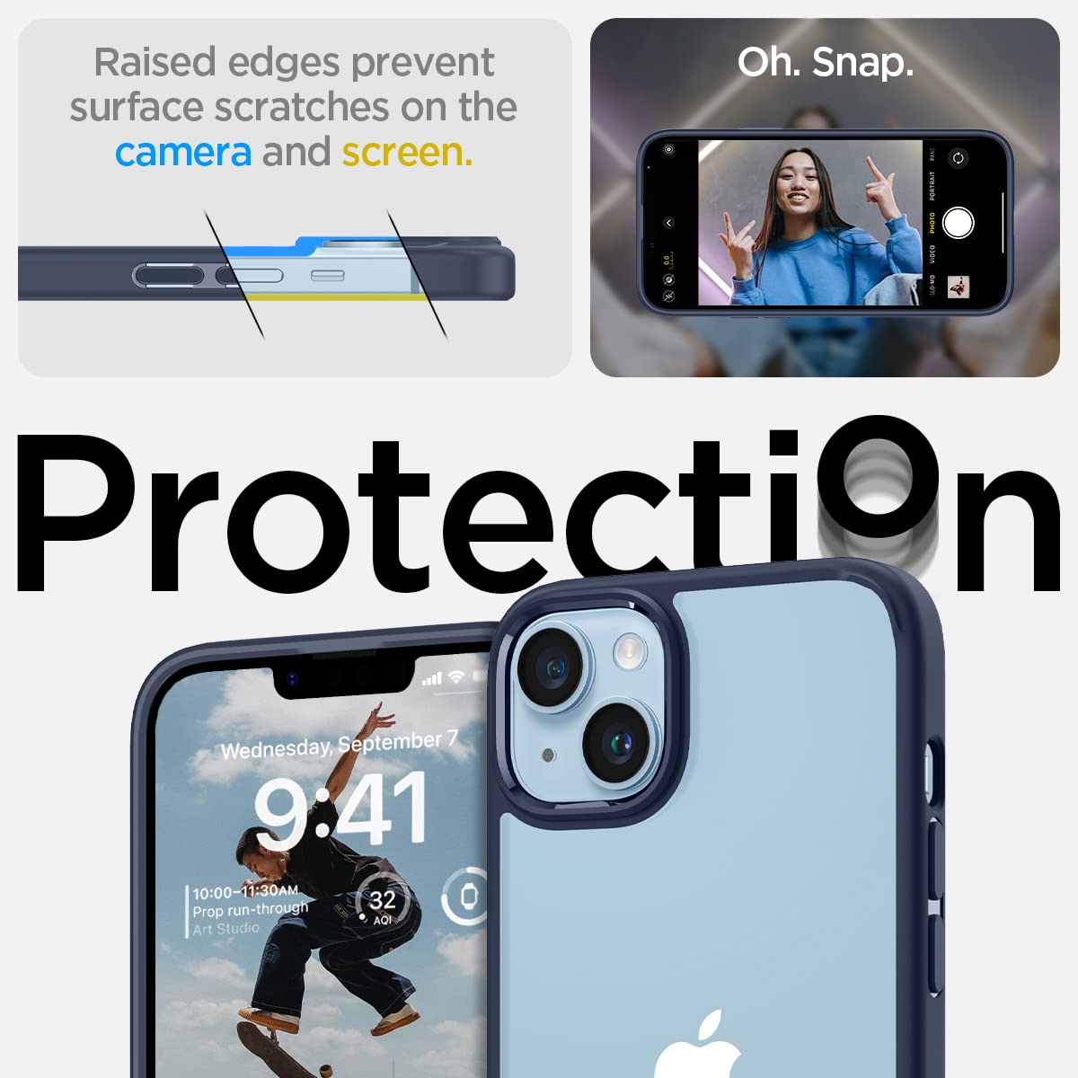 Spigen Ultra Hybrid Cover Compatible with iPhone 14 (Navy Blue)