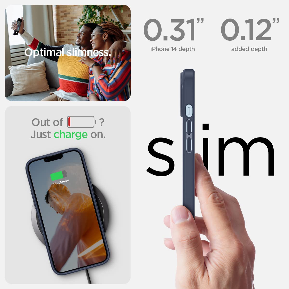 Spigen Ultra Hybrid Cover Compatible with iPhone 14 (Navy Blue)